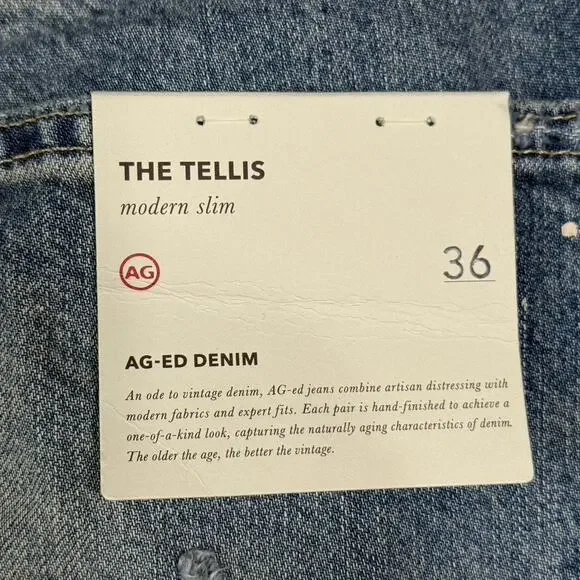 Adriano Goldschmied The Tellis Modern Slim Patched Distressed Jeans Mens 36